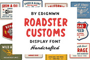 Roadster Customs – Display Font, a Handwritten Font by Edignwn Type (Thumbnail 1 of 12)