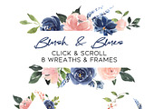 Blush and Blue Watercolor Flowers, an Illustration by Graphic Blue Bird (Thumbnail 2 of 9)