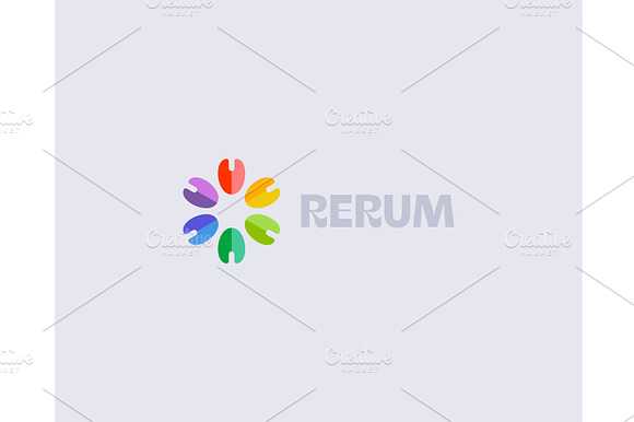 A flower logo from colorful shapes preview 2