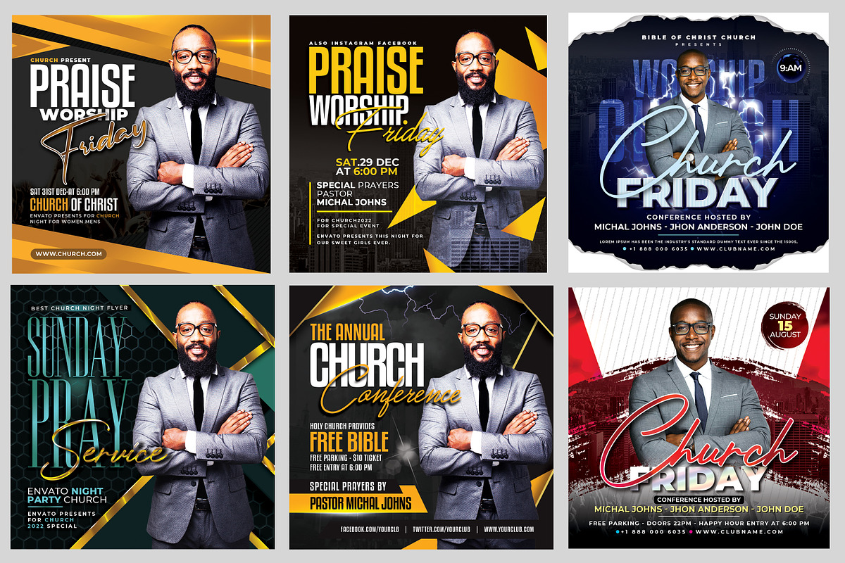 New-200 Church Flyers Bundle, a Flyer Template by AfzaalGraphics (Photo 14 of 41)