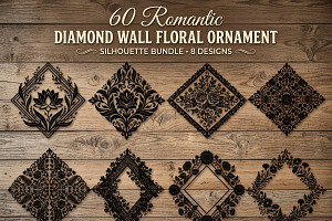 60 Romantic Diamond Wall Floral