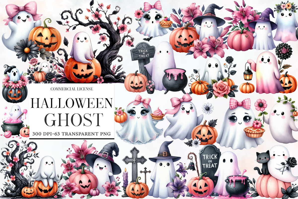 Halloween Ghost PNG Clipart, an Illustration by Designworld (Photo 1 of 5)