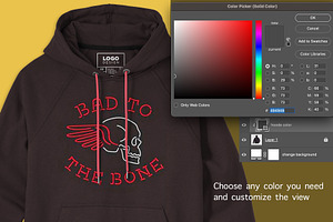 Customizable Front Hoodie Mockup PSD