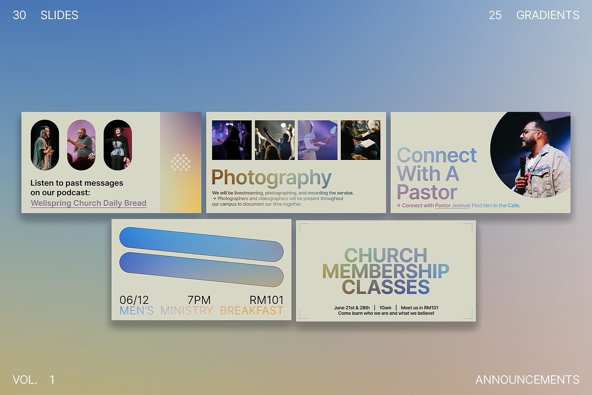 Soft Announcement Slides + Gradients, a Presentation Template by JD Designs (Photo 7 of 8)