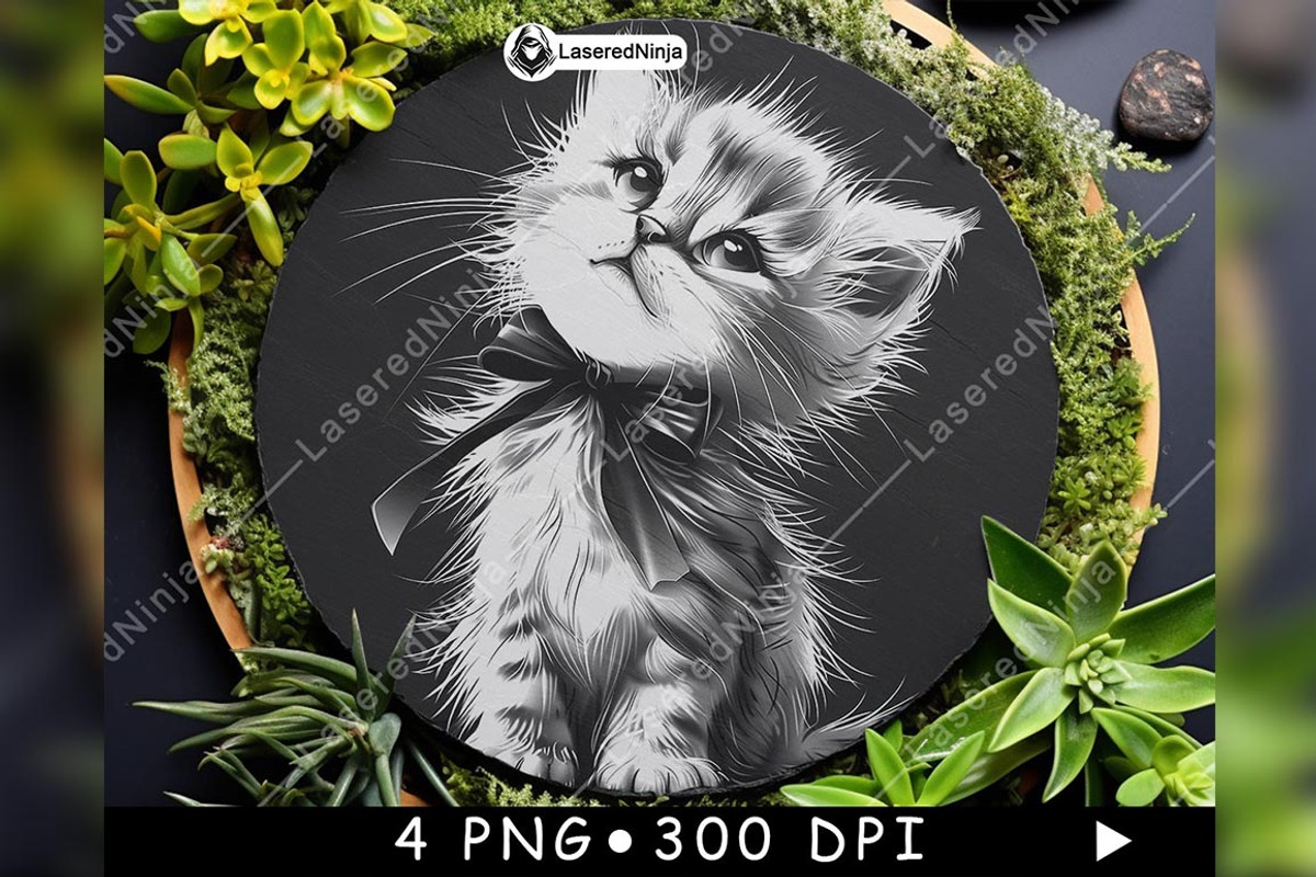 Cute Cat Fluffy Kitten Ribbon Bow, a Background Graphic by LaseredNinja (Photo 5 of 7)