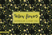Yellow flowers. Watercolor set., an Illustration by Noli Molly Store (Thumbnail 1 of 8)