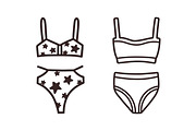 Outline women lingerie underwear set, an Object Illustration by Good Studio (Thumbnail 3 of 9)
