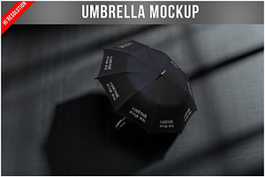 Umbrella Mockup on Dark Surface PSD, an Advertising Mockup by Bruno's Shop