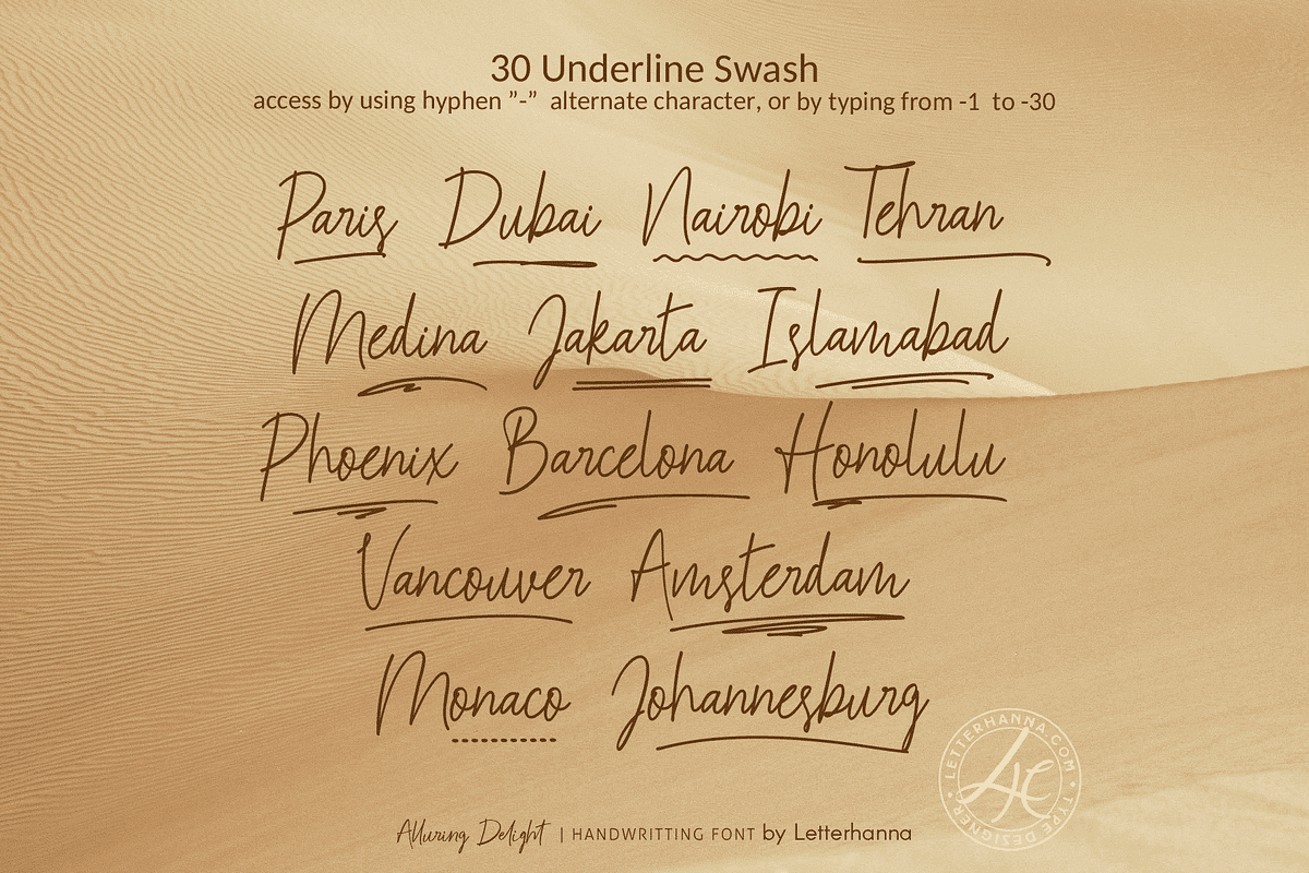 Alluring Delight Font, a Handwritten Font by Letterhanna Studio (Photo 8 of 13)