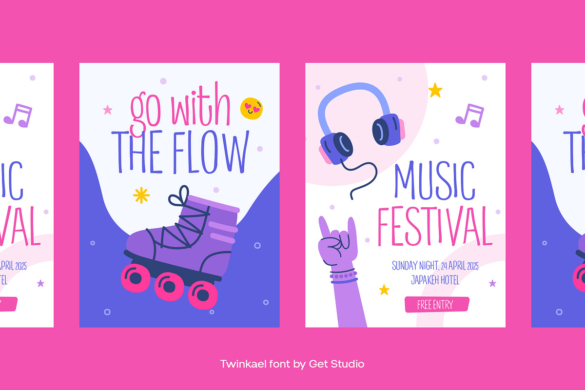 Twinkael – A Playful Font, a Sans Serif Font by Get Studio (Photo 3 of 8)