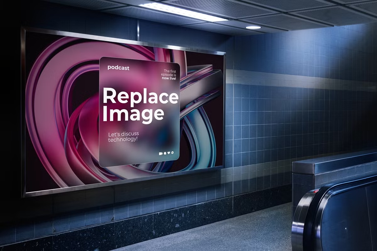 Subway Billboard Mockup Template, an Advertising Mockup by GearShift