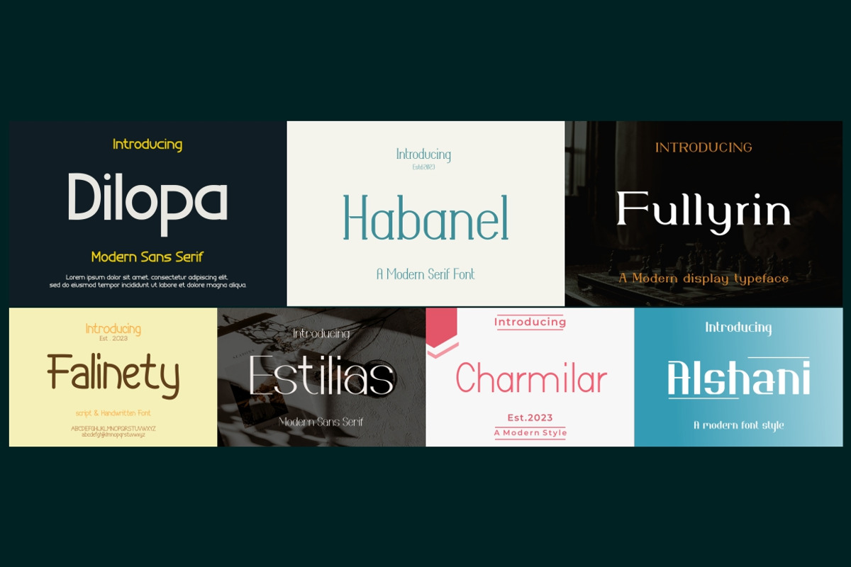 Bundle Modern Font, a Font by MaikoHatta (Photo 1 of 8)
