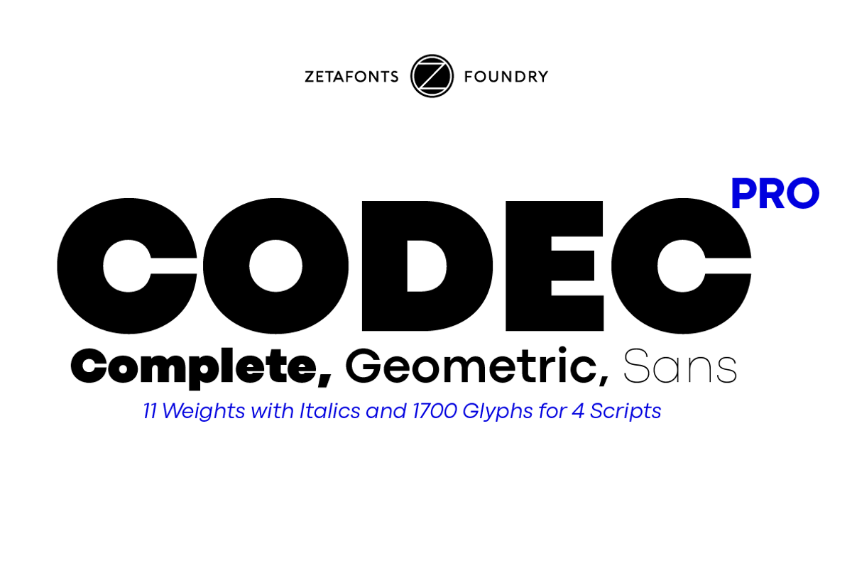 Codec Pro 22 fonts + 1 variable