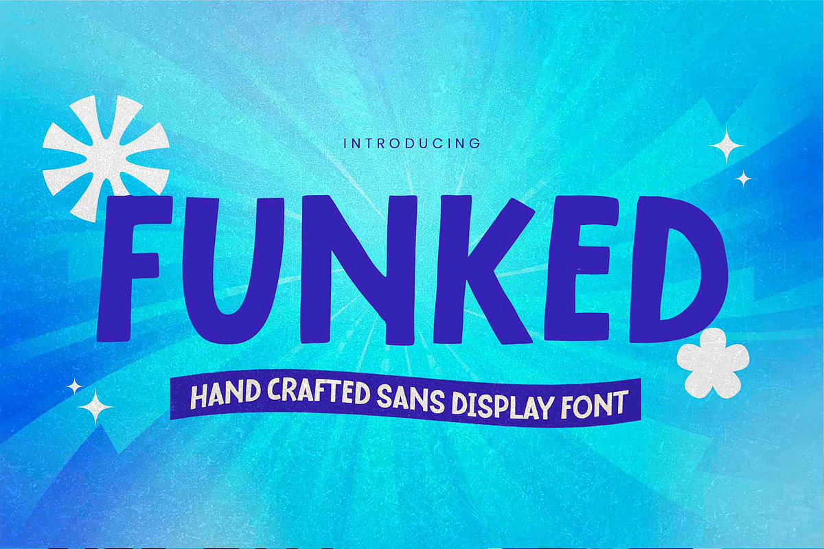 Funked - Hand Crafted Sans Display, a Sans Serif Font by Gassstype (Photo 1 of 8)
