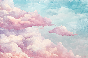 Pastel Sky & Cloud Pattern