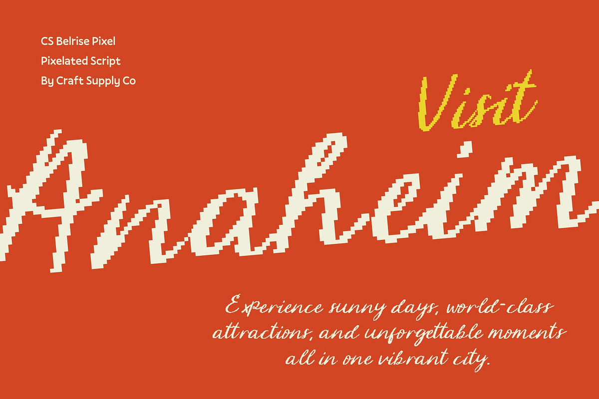 CS Belrise Pixel, a Script Font by Craft Supply Co. (Photo 6 of 8)