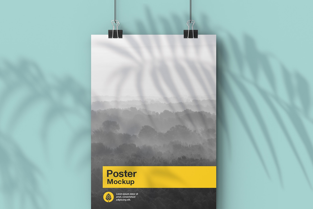 Vertical Hanging Poster Mockup, a Product Mockup by OneVectorStock