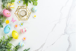 Easter composition with colored eggs, a Holiday Photo by Nadia-nb