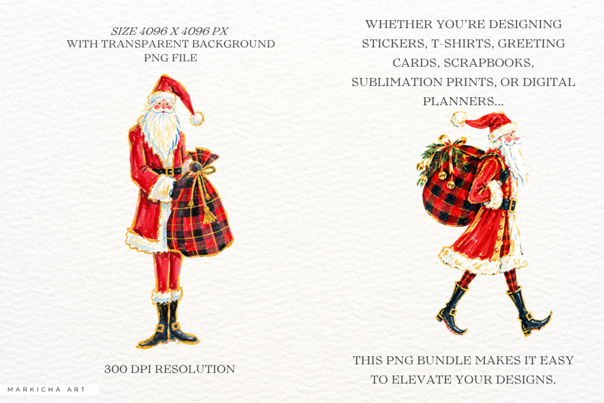 Plaid Cottage Christmas Clipart, a Seasonal Illustration by Markicha Art (Photo 2 of 5)