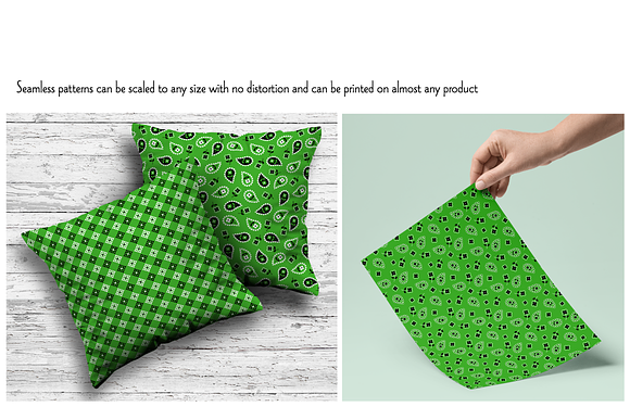 Seamless Green Bandana Patterns preview 7