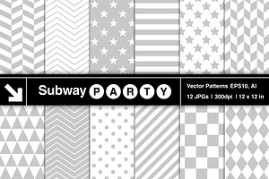 Vector Geometric Patterns in Gray, a Pattern Graphic by SubwayParty