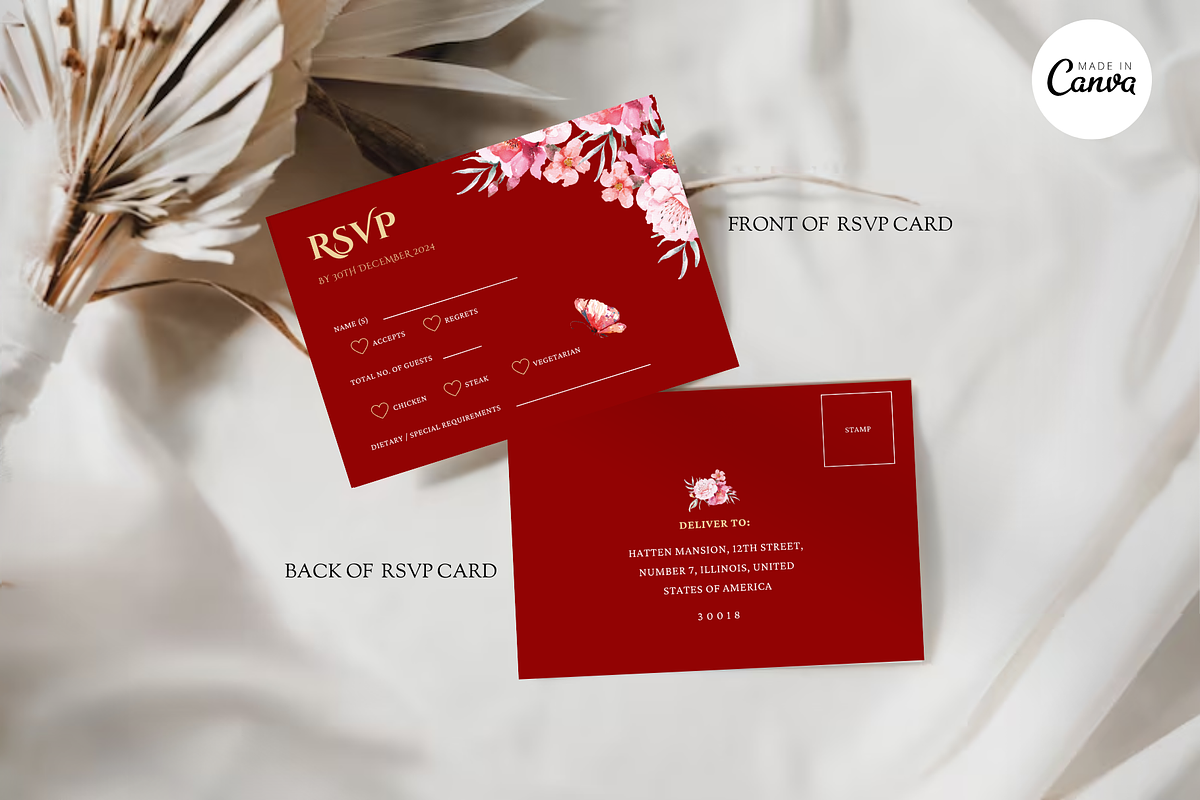 Asian Floral Wedding Invite - B3A, an Invitation Template by YeeqsWedding (Photo 5 of 7)
