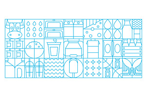 Milk and dairy products, a Food Illustration by Vector Tradition