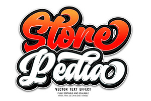 Store Pedia Vector 3d Editable Text