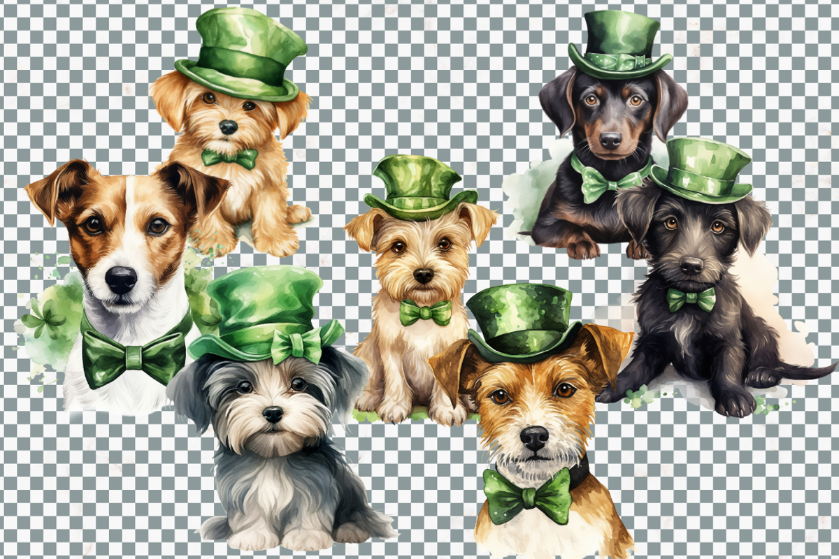 St. Patrick's Cute Dog Cliparts, an Animal Illustration by Mash Mash Stickers (Photo 8 of 9)