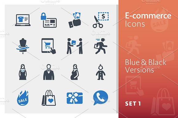 E Commerce Icons Set 1 Blue Series