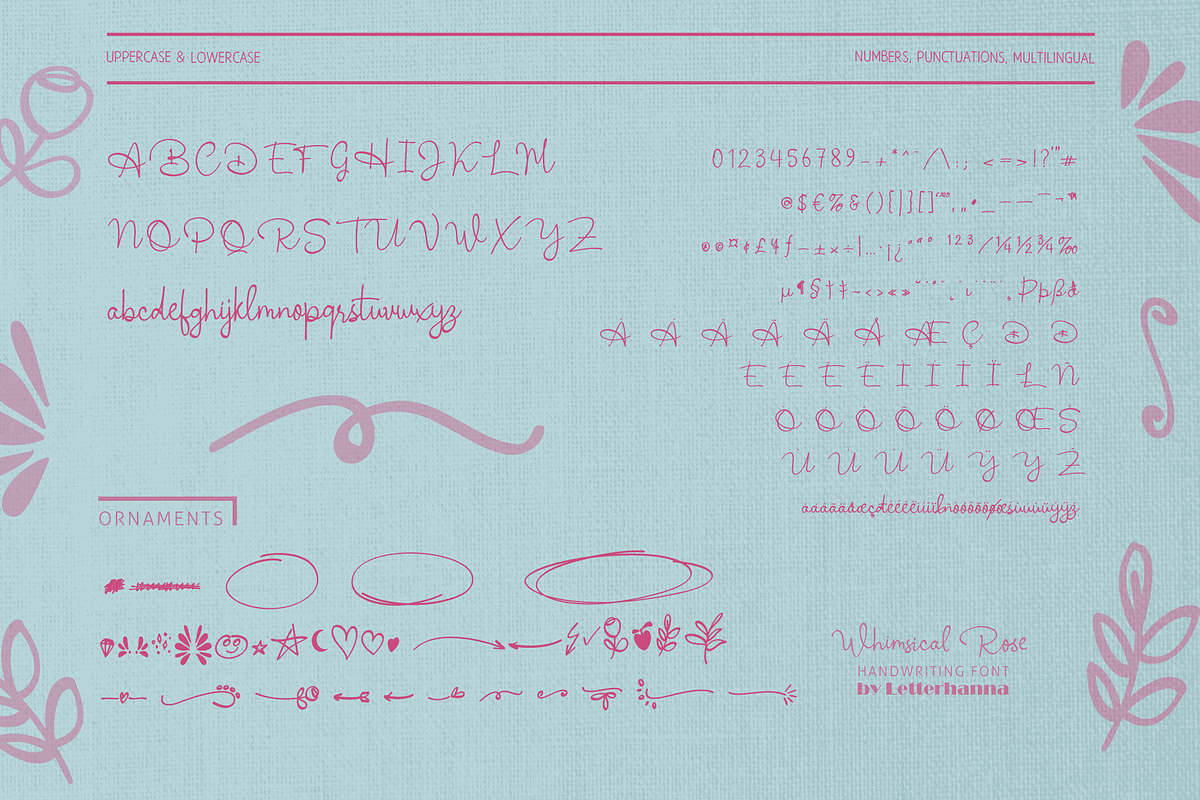 Whimsical Rose Font, a Handwritten Font by Letterhanna Studio (Photo 9 of 10)