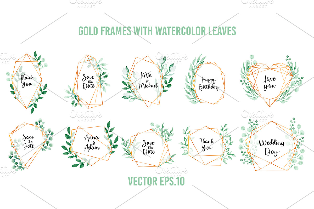 Watercolor leaves, a Decorative Illustration by Iryna Danyliuk (Photo 2 of 11)