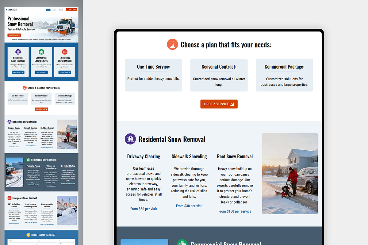 Snow Removal Wix Studio Website preview 5