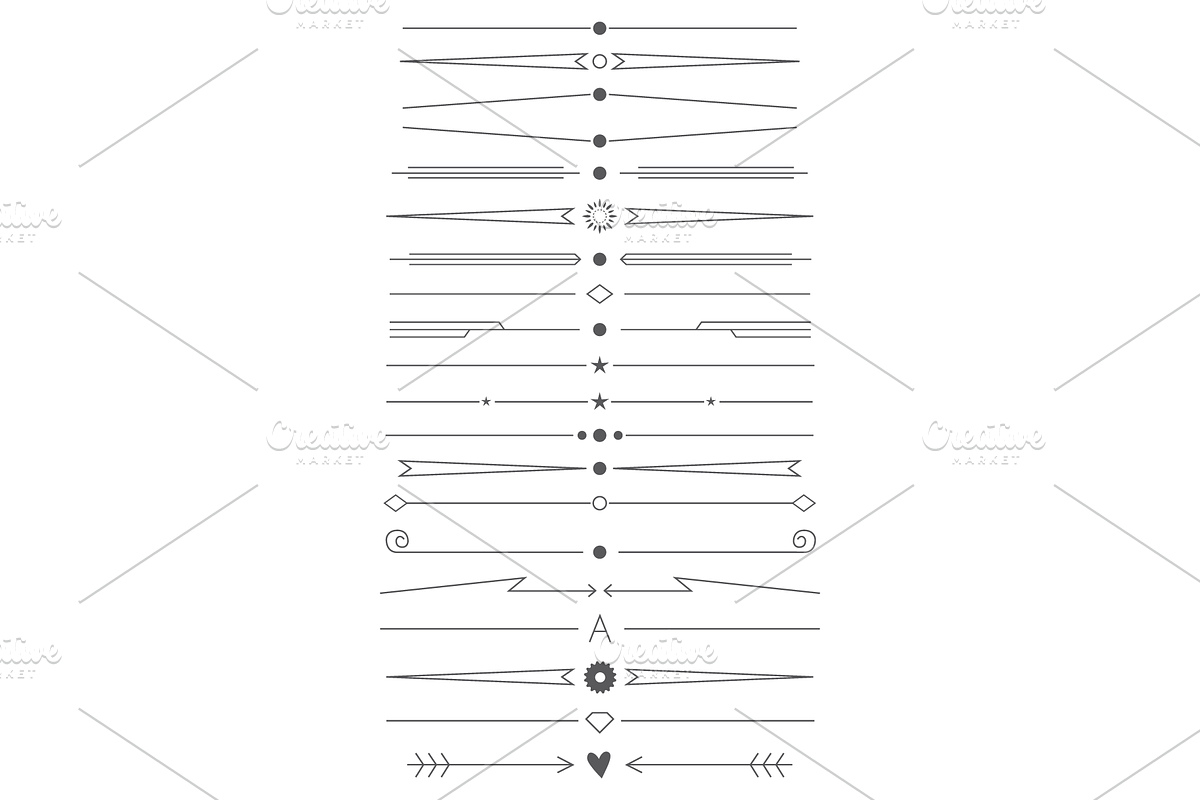 Vector Set of Simple Design Elements, an Object Graphic by Mohit Designer