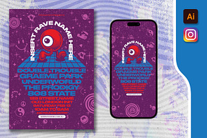 Old School Rave Flyer Template, a Flyer Template by SamCarter