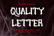 Quality Letter, a Blackletter Font by HATFSTUDIO (Thumbnail 1 of 8)