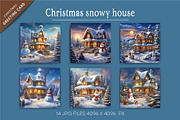 Christmas snowy house. Clipart., a Decorative Illustration by KENO Mascots (Thumbnail 3 of 4)