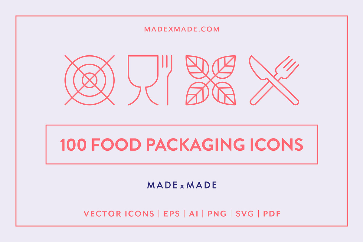 Food Packaging Line Icons, an Outline Icon by Made by Made (Photo 1 of 8)