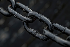 Iron chain on black background, an Abstract Photo by AlyaAnd
