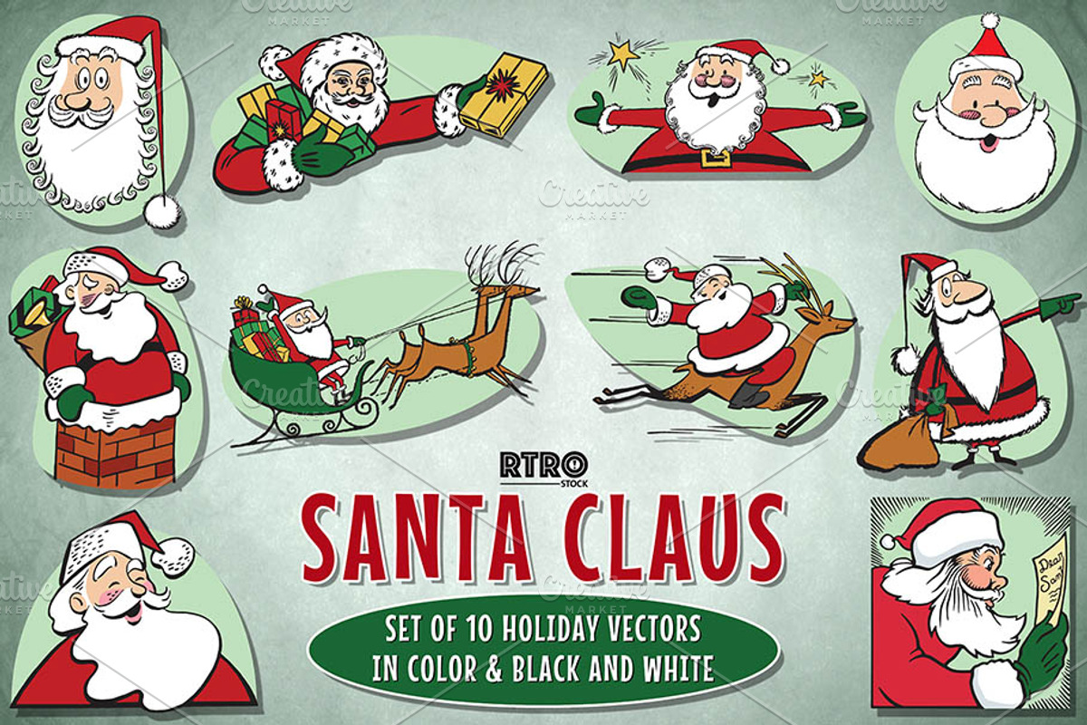 RTRO Santa Claus 3, an Illustration by RTRO Stock (Photo 1 of 5)