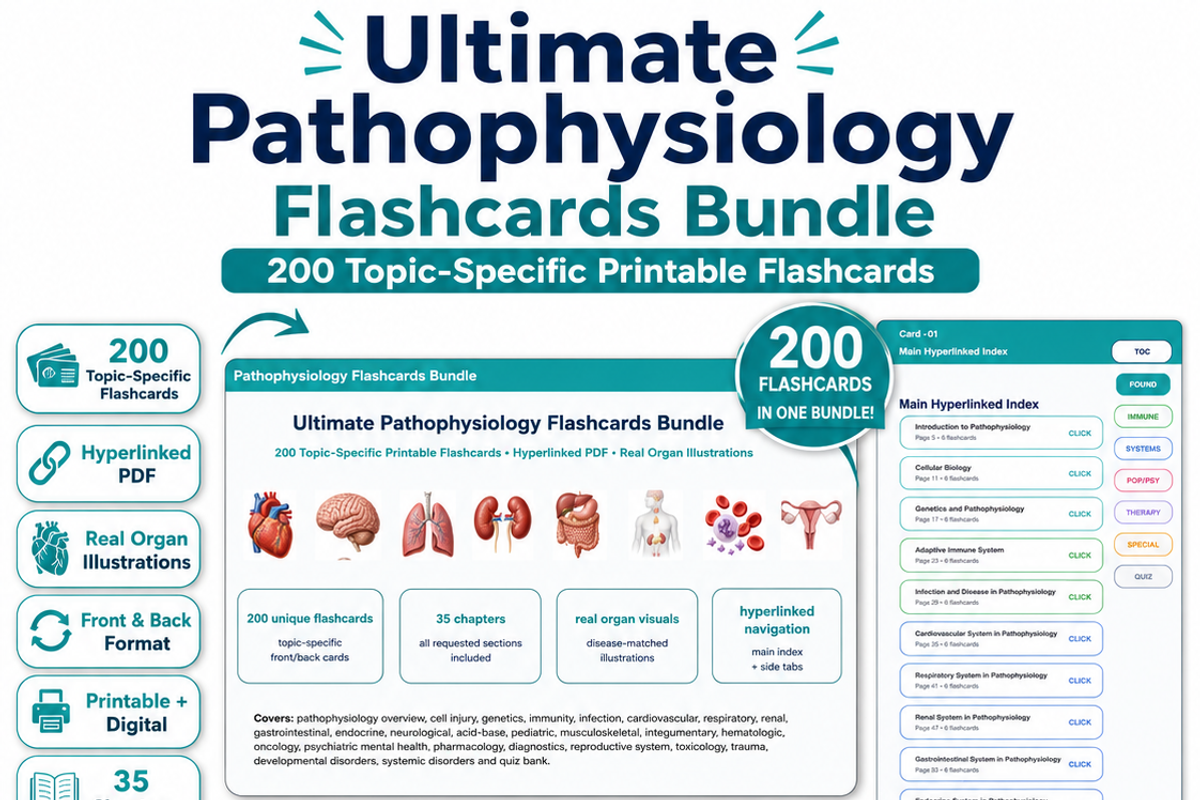Pathophysiology Flashcards Bundle, a Card Template by HeavensStar (Photo 6 of 7)