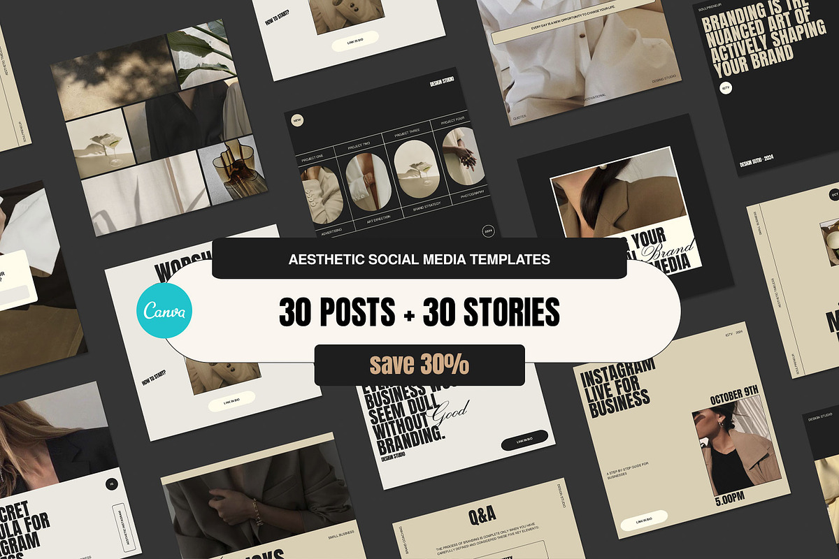 Aesthetic Social Media Template, a Social Media Template by Moscovita Studio (Photo 1 of 29)