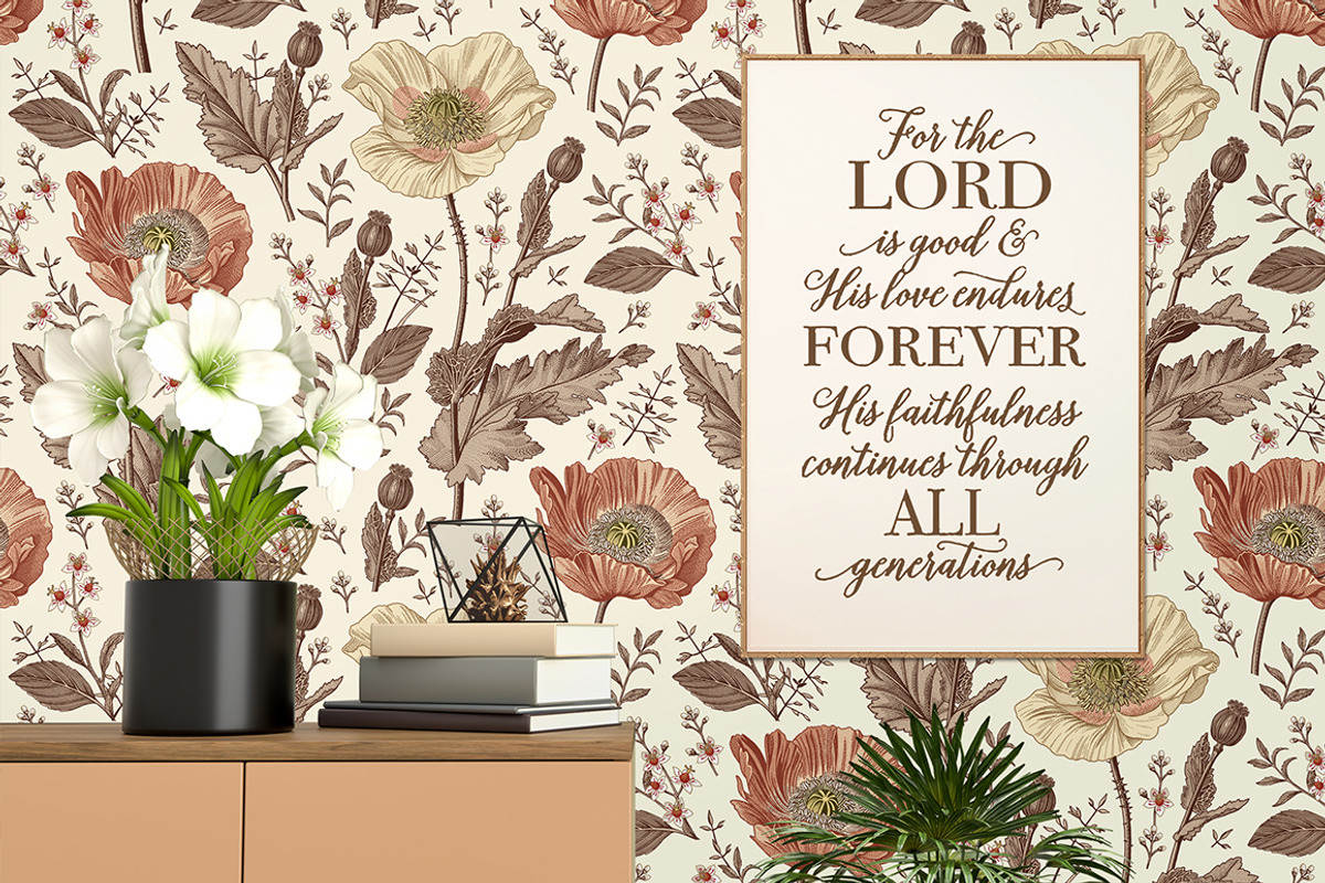 Seamless Set Flowers Poppy Poppies, a Pattern Graphic by Vintage (Photo 6 of 11)