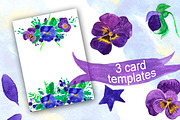 Watercolor purple Pansy flowers., an Illustration by Olgaart (Thumbnail 7 of 7)