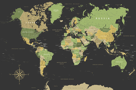World Map - Highly Detailed Vector, a Graphic by PorcuPen Works