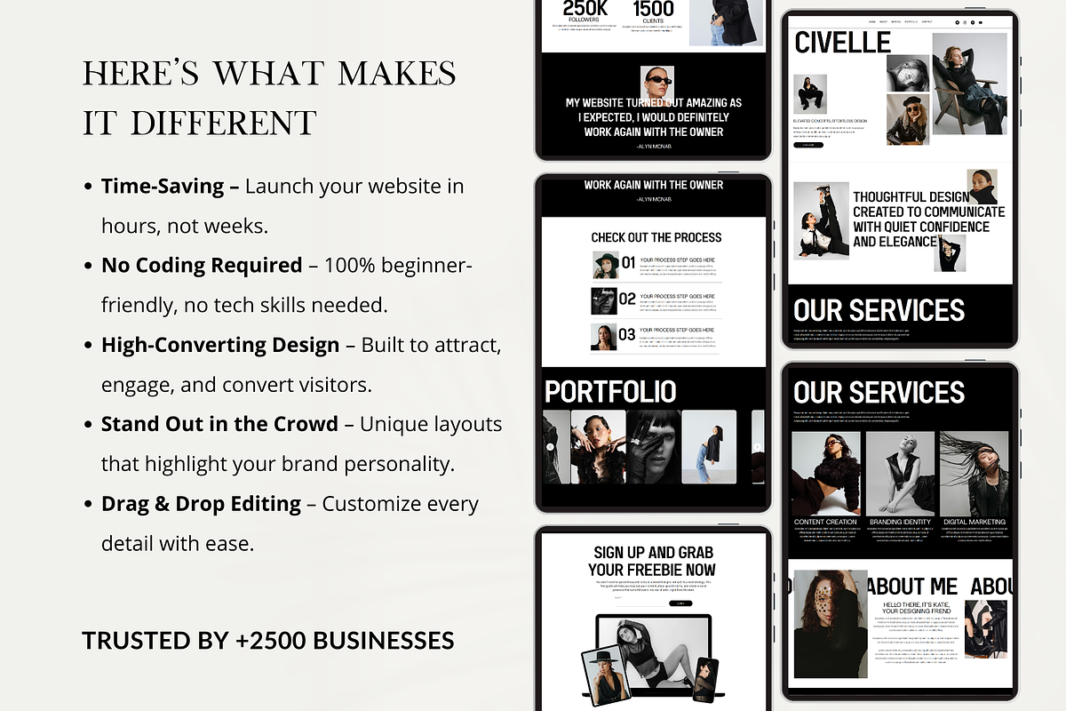 Minimal Wix Studio Landing Page, a Wix Template by AdvertFox (Photo 3 of 9)