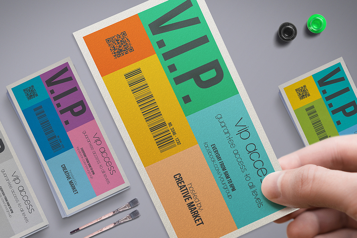 Metro Style Vip Pass Template, a Card Template by Tzochko (Photo 1 of 5)