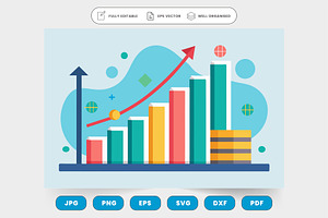 A graph chart showing an upward arro, a Graphic by SaroStock