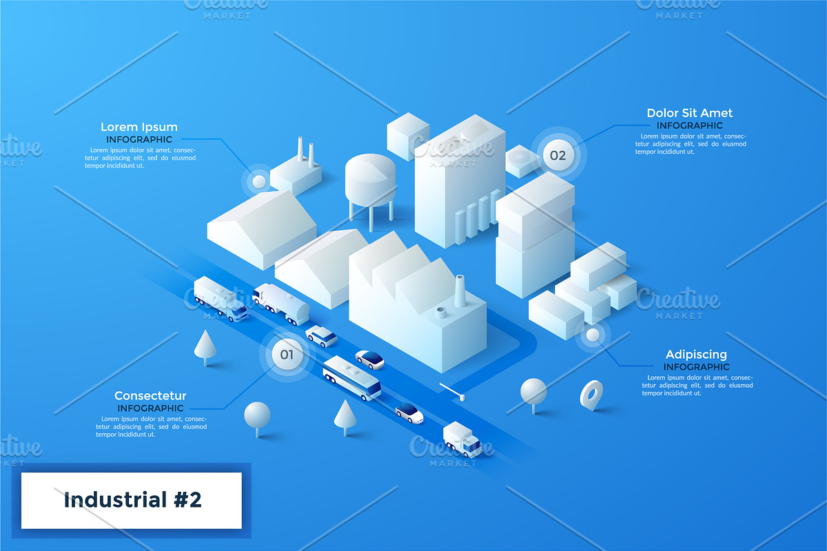 White Isometric City Builder, an Object Graphic by Andrew Kras Design (Photo 10 of 13)