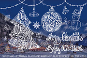 Merry Christmas tree lettering set, a Symbol Font by Tatianakost49 (Thumbnail 1 of 2)